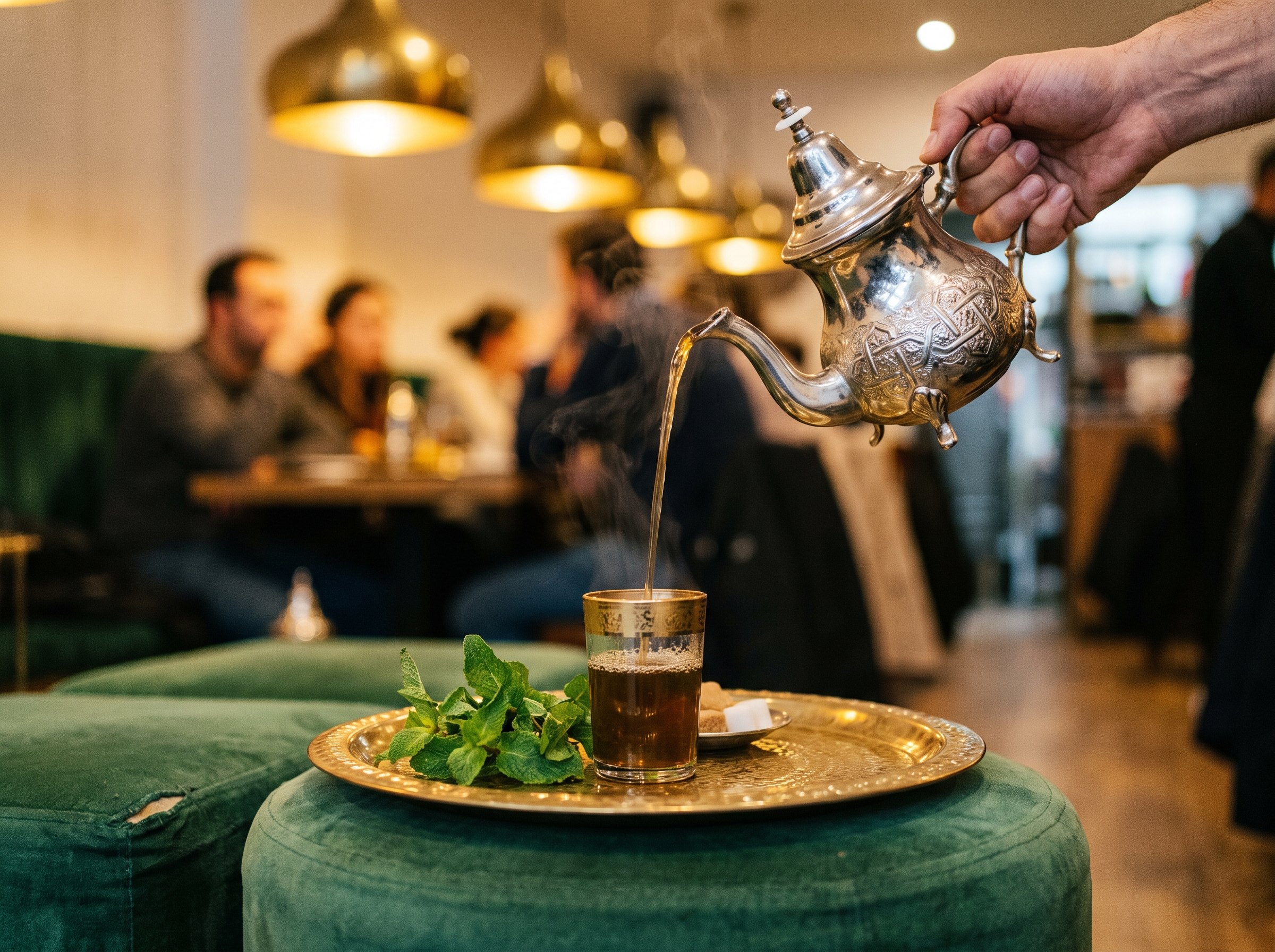 Cérémonie du thé à la menthe marocain